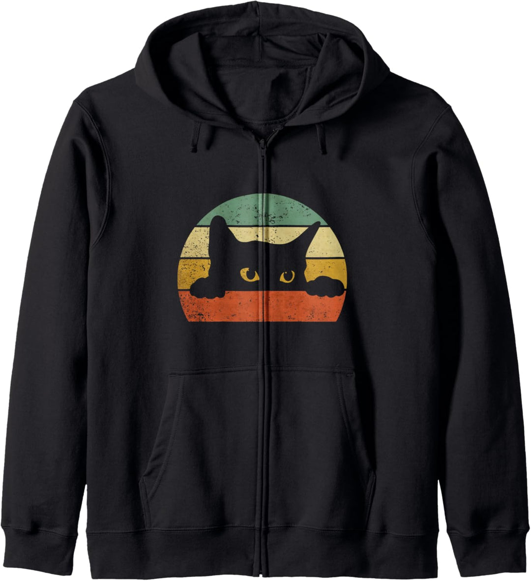 Vintage-Katze, Retro-Stil, 70er-Jahre-Stil, Motiv: niedliche Katze, Papa und Mutter Kapuzenjacke