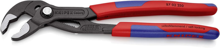 KNIPEX Zangenschlüssel (250 mm) 86 05 250 &amp; 87 02 250 SB Cobra® Hightech-Wasserpumpenzange grau atra