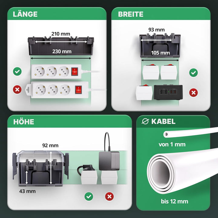 Adlerfokus Kabelbox wasserdicht IP54 [Das Original] Safe Box - Sicherheitsbox - Outdoor Box wasserdi
