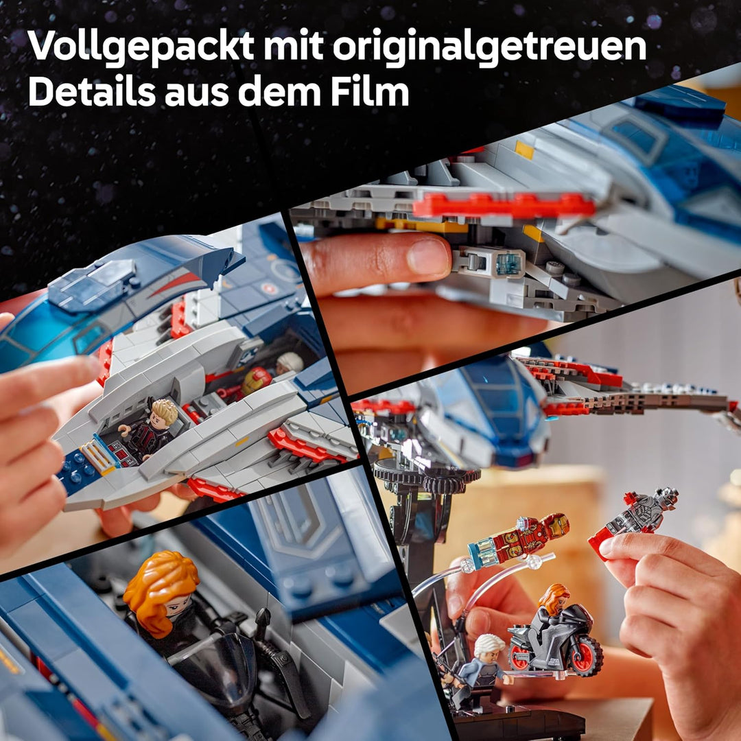 LEGO | Marvel Avengers: Age of Ultron Quinjet – Superhelden Spielzeug Flugzeug mit Motorrad und 5 Mi