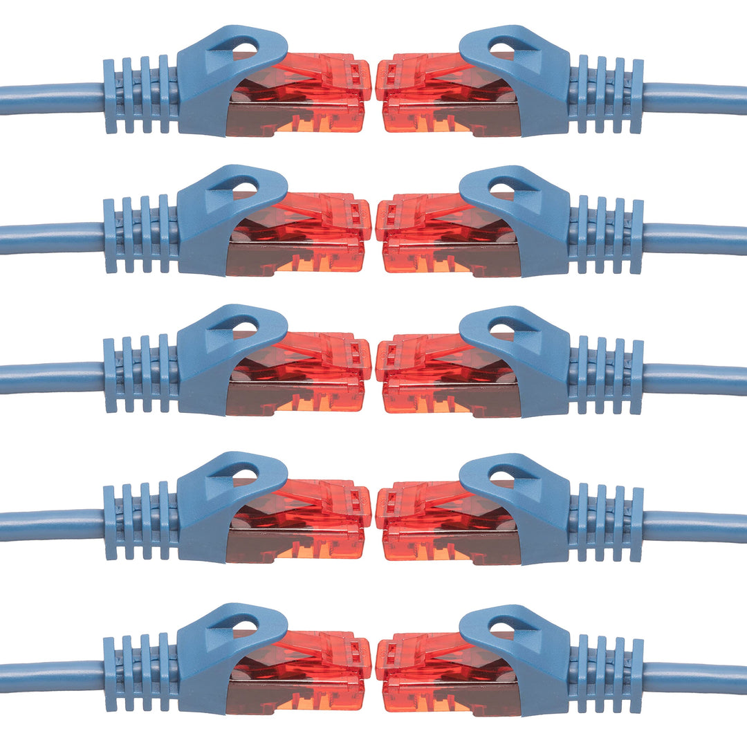 BIGtec - 10 Stück - 15m Gigabit Netzwerkkabel Patchkabel Ethernet LAN DSL Patch Kabel blau (2x RJ-45