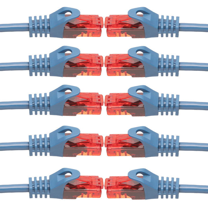 BIGtec - 10 Stück - 50m Gigabit Netzwerkkabel Patchkabel Ethernet LAN DSL Patch Kabel blau (2x RJ-45