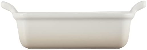 Le Creuset Rechteckige Auflaufform Tradition aus Steinzeug, 19 cm, 1.1 Liter, Meringue, 711021971600