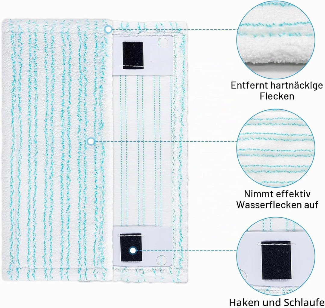 4 Stück Wischbezug für Leifheit Clean Twist M Ergo Micro Duo, 2 Arten Mikrofaser Effiziente Wasserau
