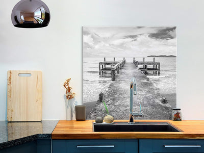 murando Spritzschutz Glas für Küche 80x80 cm Küchenrückwand Küchenspritzschutz Fliesenschutz Glasbil