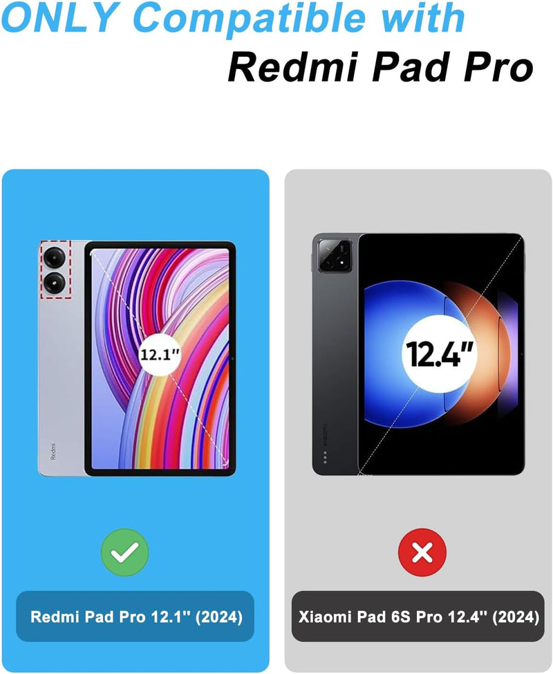 FOGARI Xiaomi Redmi Pad Pro 12.1 Tastatur Hülle - Redmi Pad Pro 12.1 Zoll 2024, Magnetisch Abnehmbar