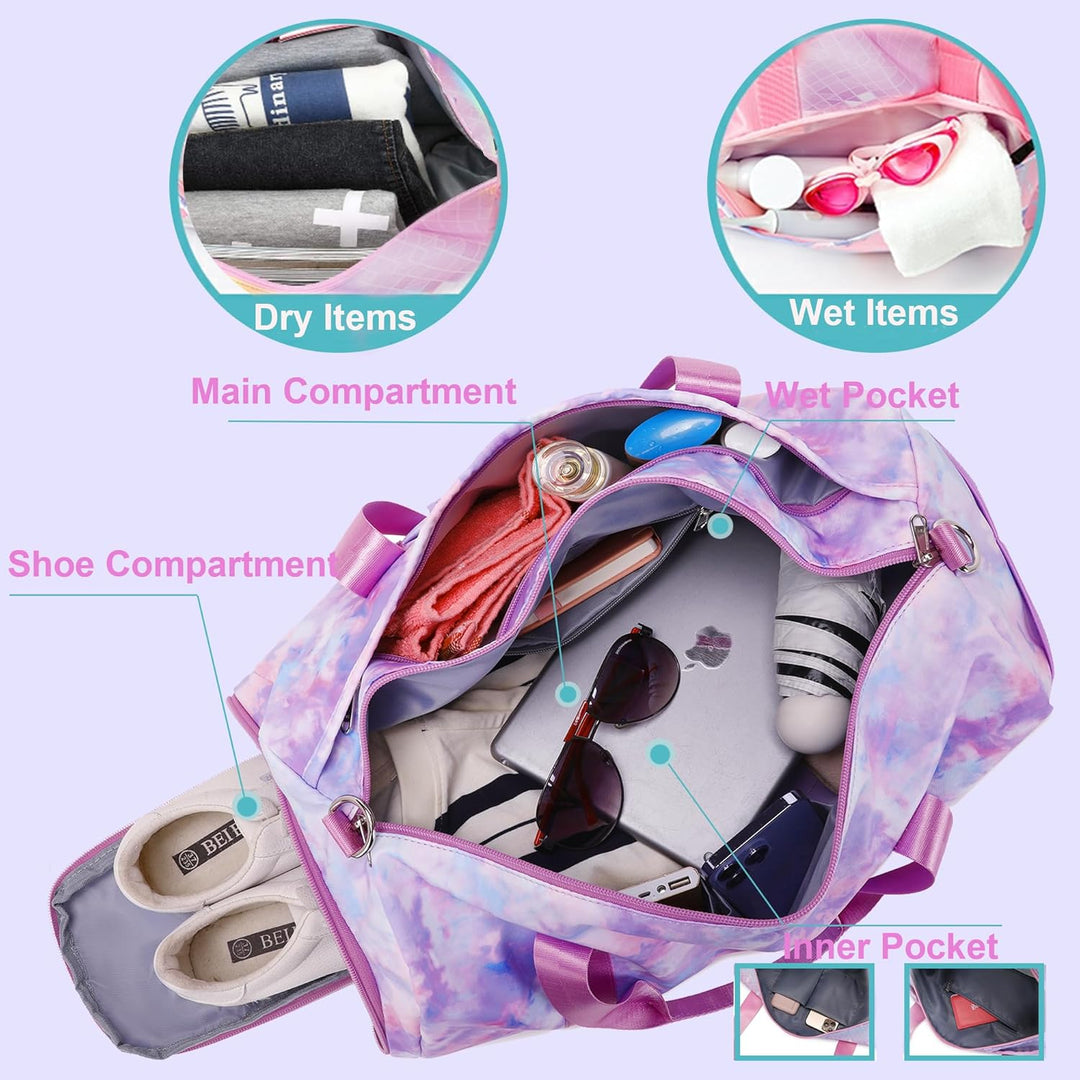 Kleine Sporttasche Kinder Schwimmtasche Kinder Rucksackfunktion Kinderreisetasche Sporttasche mit Sc