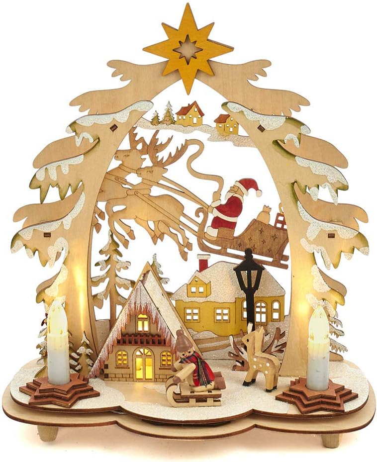 Kurt S. Adler Kurt Adler LED-Dorfhaus, 26 cm, batteriebetrieben, Mehrfarbig