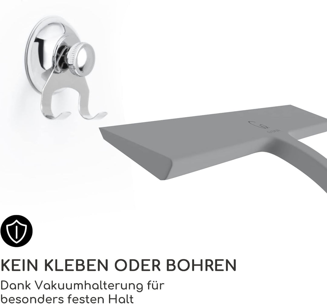 Gütewerk Duschabzieher, Silikon-Abzieher Dusche, Hygienischer Abzieher für Badezimmer, Duschwand & F