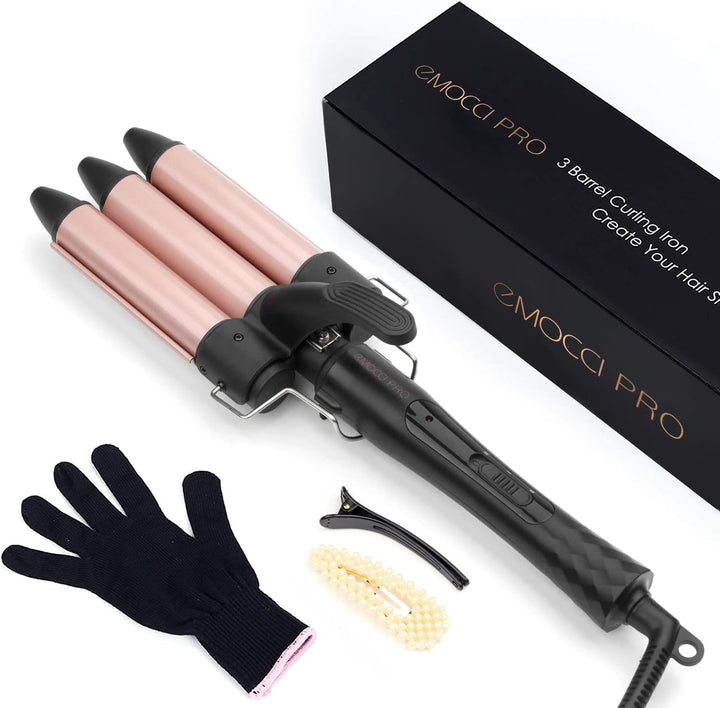 Lockenstab 3 fässer Beach Waves Welleneisen Grosse Locken Mermaid Wellenstab Welleisen mit Klemme Ha