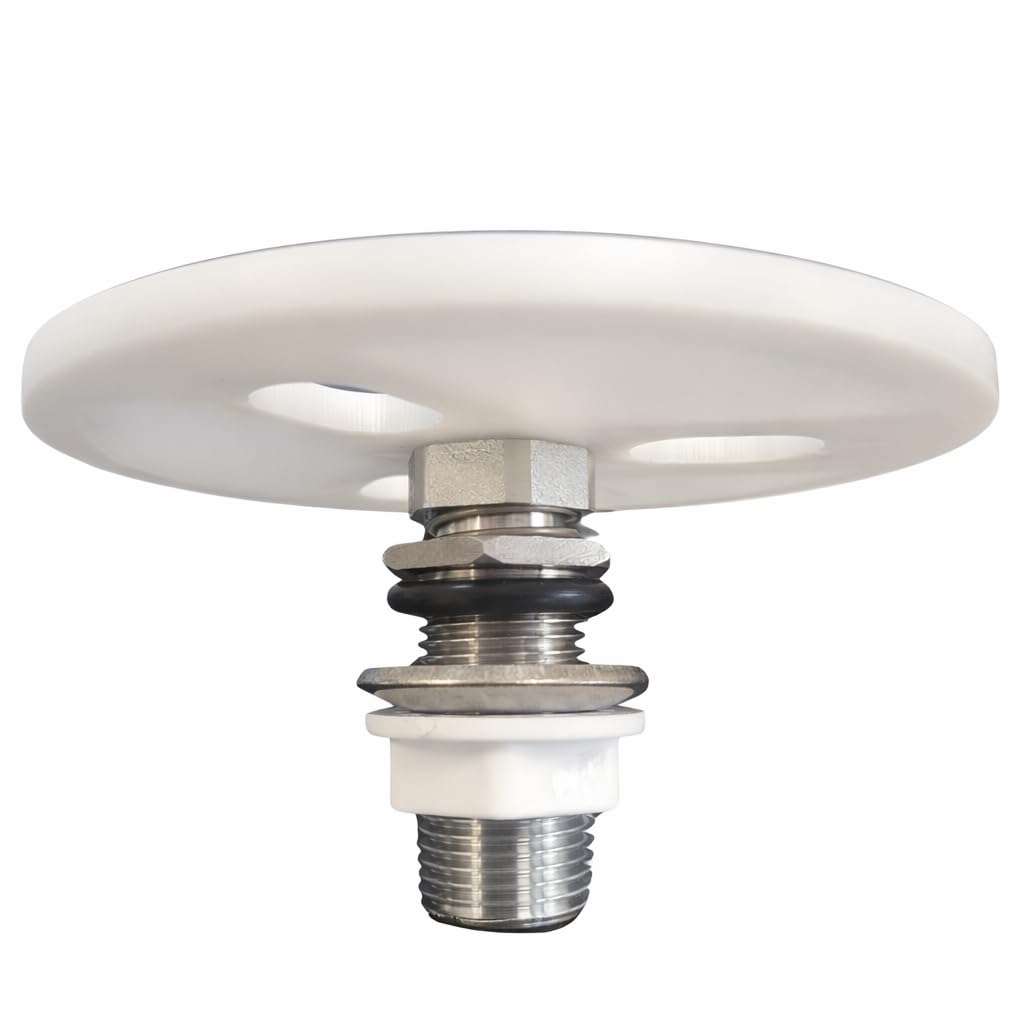 Gläserdusche mit 1/2" Gewinde für Tropfbleche zum Einlassen Edelstahlgewinde