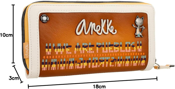 Anekke Damen Geldbörse Braun Rinder Hardcase, bunt