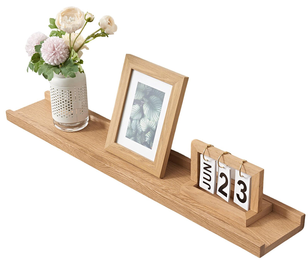Bilderleiste Holz,80cm Eiche Wandregal Holz Regal Massiv Schweberegal gewürzregal regalbrett Hängere