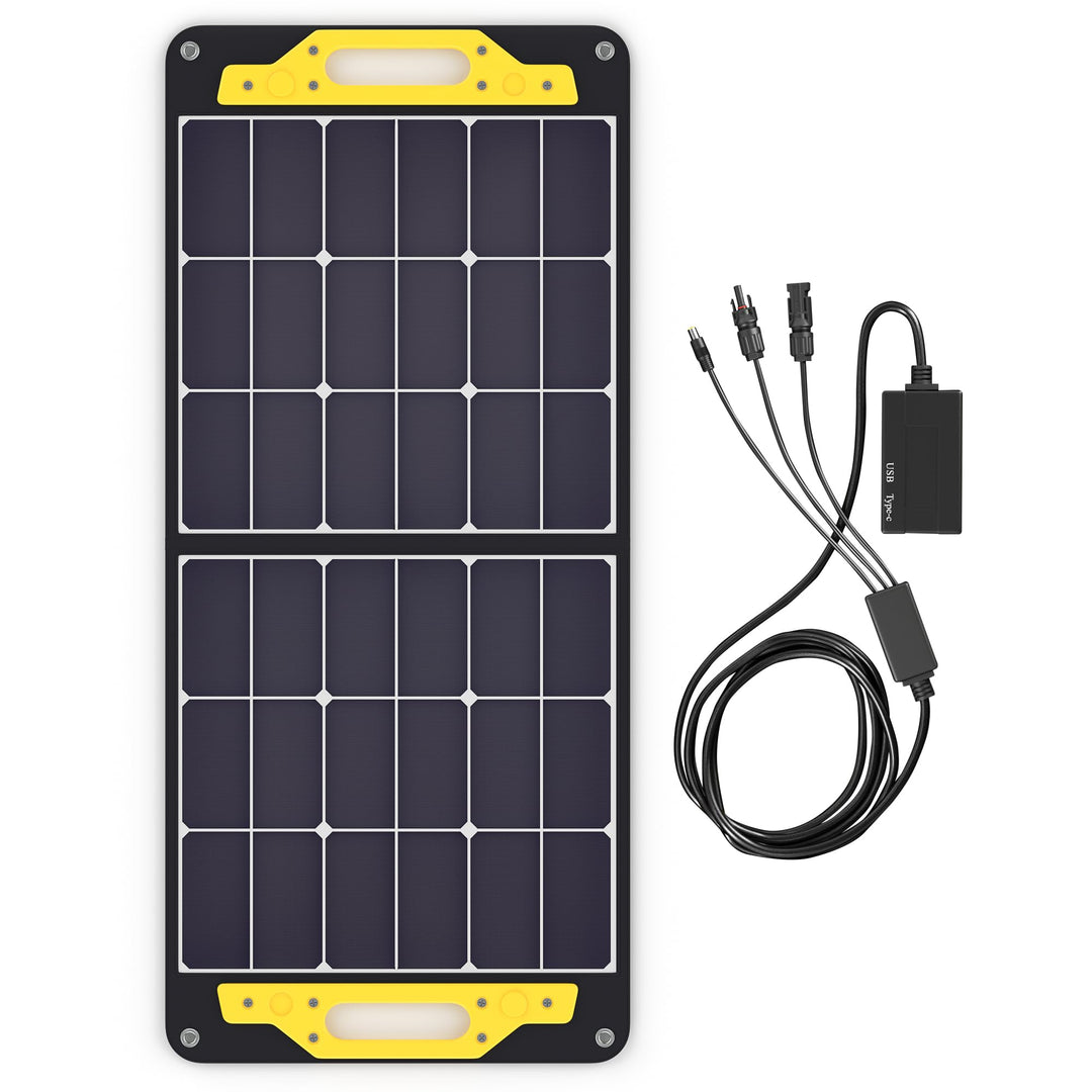 PULSAR Solar Panel 100W, Solarpanel Faltbar mit USB-A QC3.0 24W und USB-C PD bis 45W, Solarmodul für