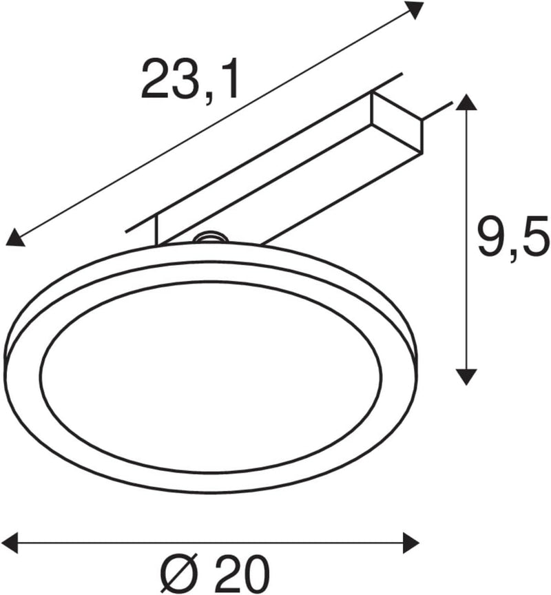 SLV 1 Phasen System Leuchte PANEL TRACK / Strahler, LED-Spot, Decken-Strahler, Decken-Leuchte, Schie