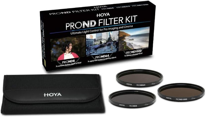 Hoya PRO ND KIT (8/64/1000) 58mm, Praktisches Set mit 3 verschiedenen Hoya PRP ND Filter zur Lichtre