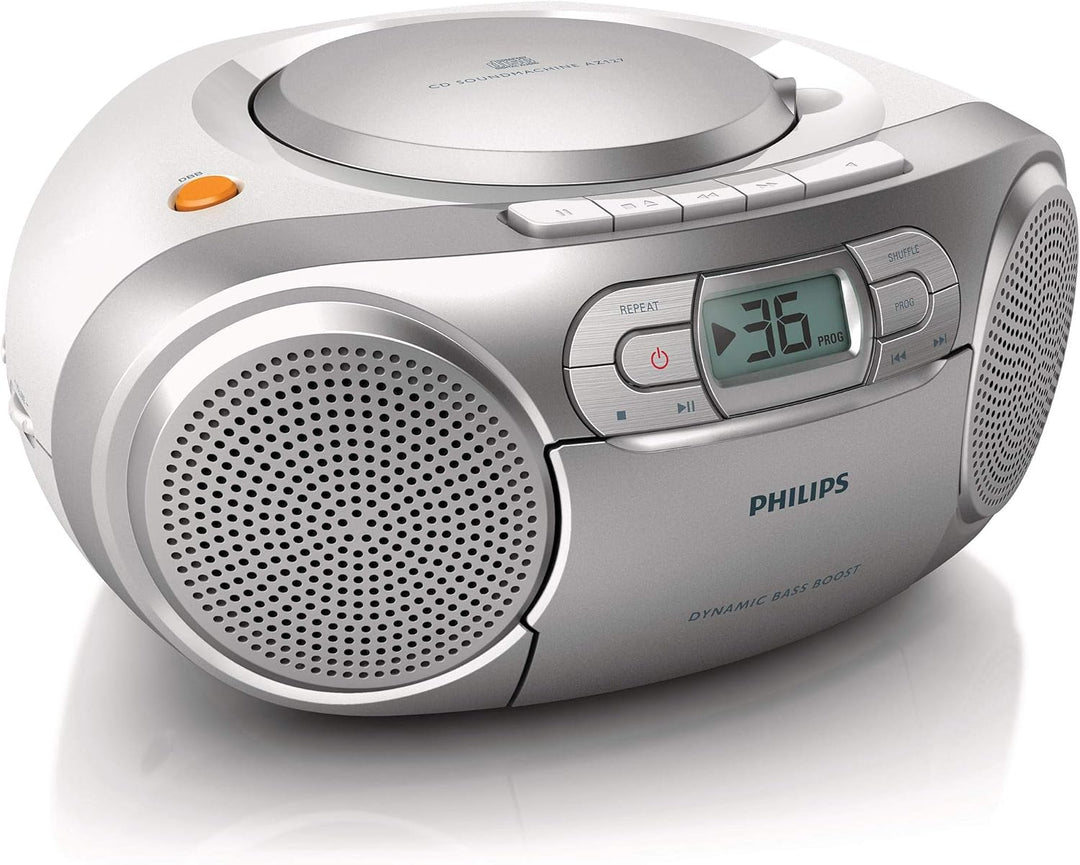 Philips AZ127/12 CD-Soundmaschine, CD Player Tragbar (Radio UKW, CD, Kassettendeck, Dynamic Bass Boo