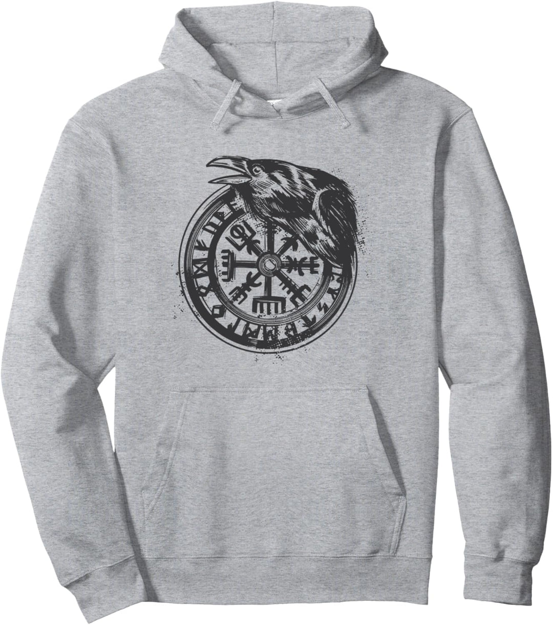 Wikinger Symbol Nordische Zeichen Keltisch Vegvisir Rabe Pullover Hoodie