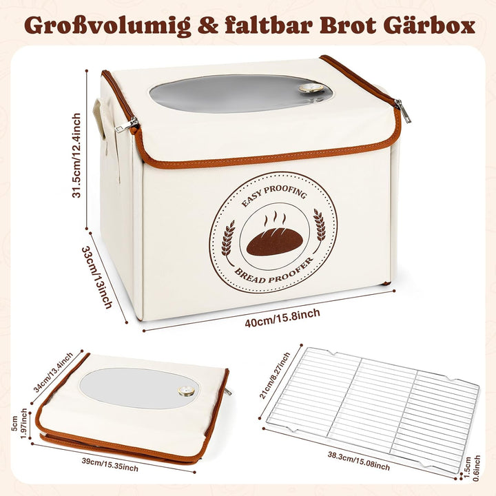Brot Gärbox Sauerteig, Dreiseitenheizung Gärbox mit Heizung für Sauerteig Teiggärbox mit Thermostat