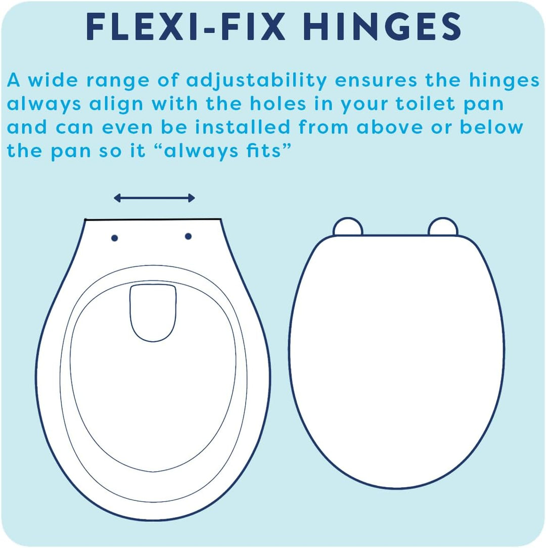 Croydex Always Fits Toilettensitz, einfach anzubringen, Weisses Eichenholz-Effekt., Einheitsgrösse,
