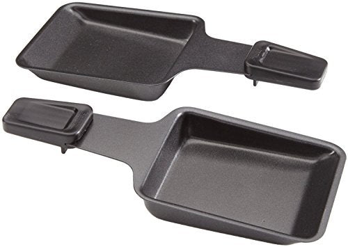 Spring 4-er Set Raclette-Pfännchen - antihaftbeschichtete Raclettepfannen - Auflagefläche: 8 x 8cm