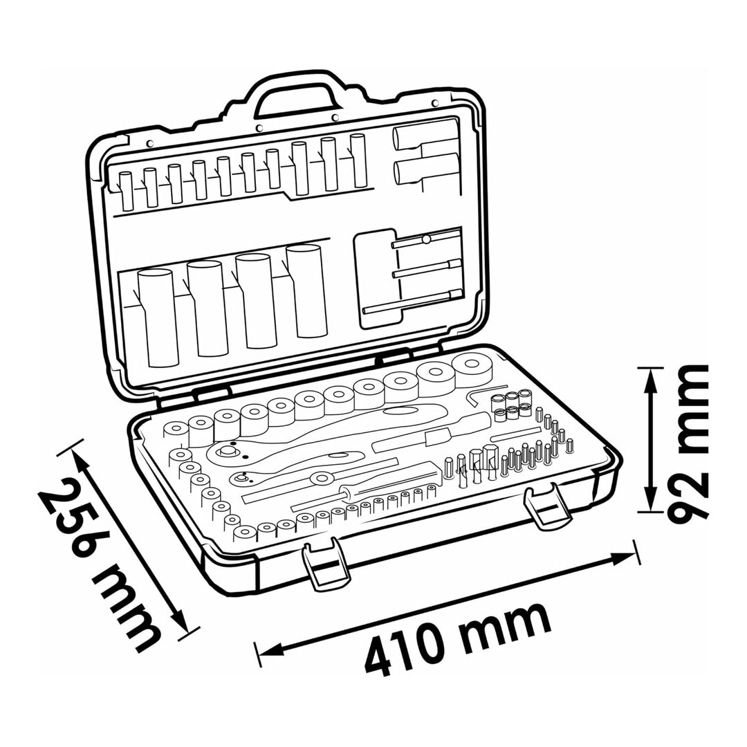 STECKSCHLÜSSEL-SATZ 1/4" + 1/2" 94 TLG