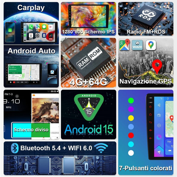 9 Zoll Autoradio für Renault Arkana, Renault Dacia Duster MK2, Android 15, 4+64 GB, Multimedia-Playe