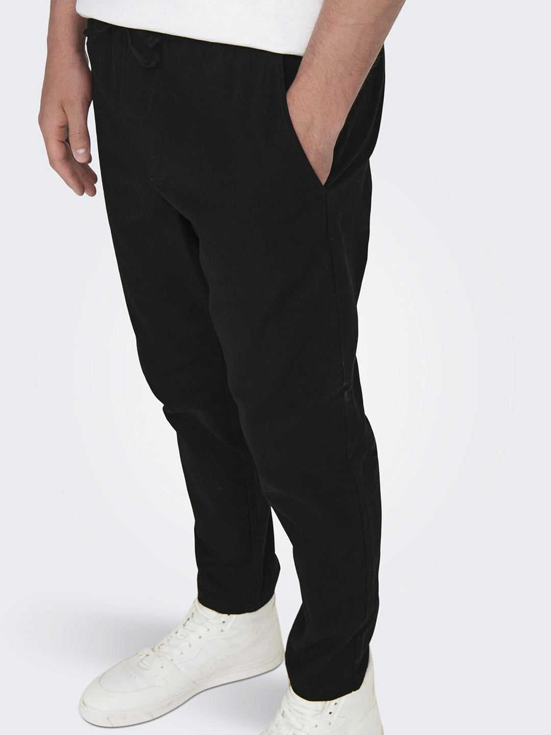 ONLY & SONS Male Jogginghose Verjüngt Mid Rise Hose XS Schwarz, XS Schwarz