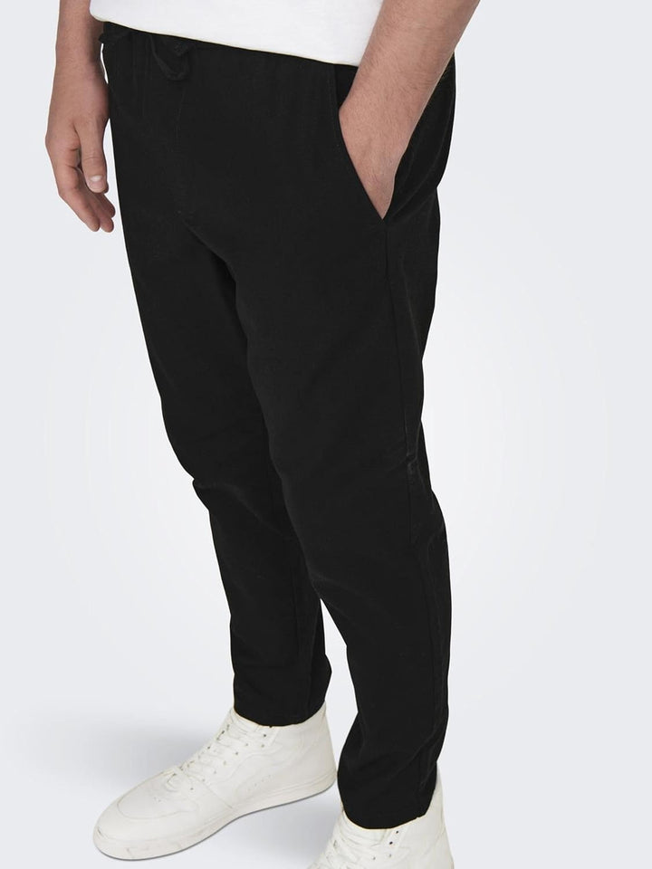 ONLY & SONS Male Jogginghose Verjüngt Mid Rise Hose XS Schwarz, XS Schwarz