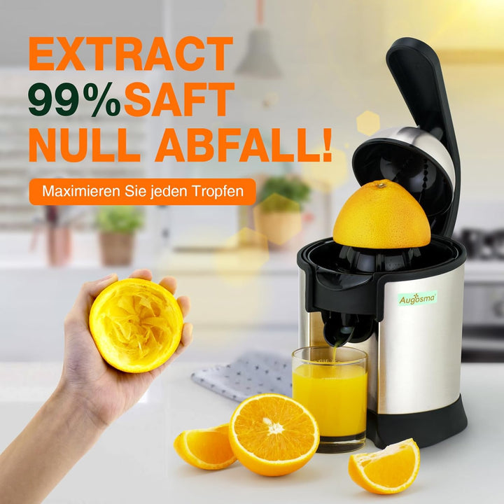Augosma Premium Elektrischer Orangenentsafter Elektrische Zitruspresse, geeignet für Orangen, Zitron