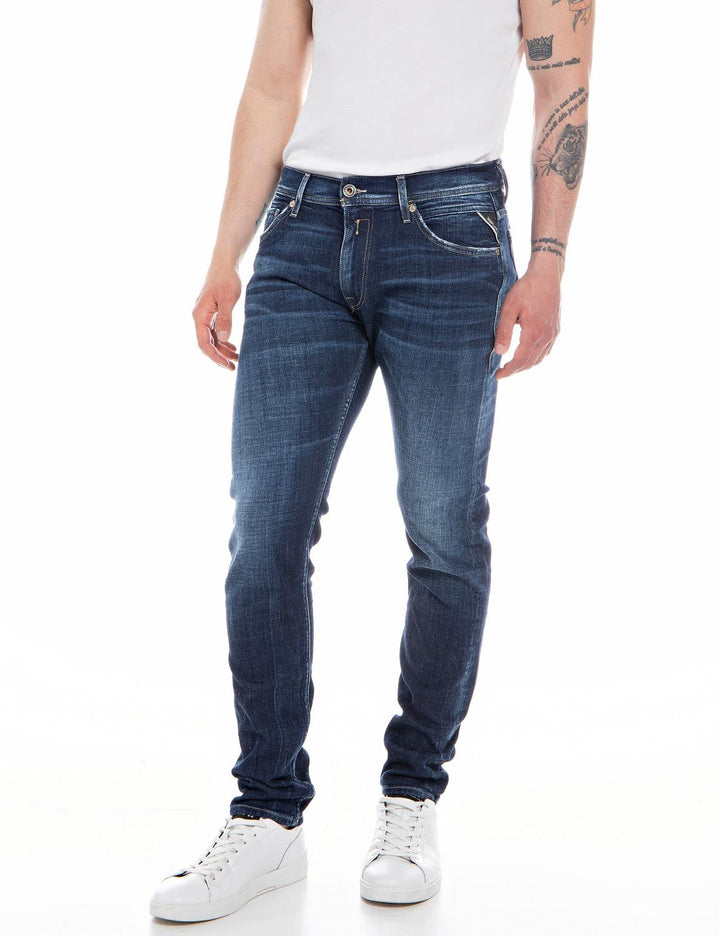 Replay Herren Jeans Jondrill Skinny-Fit Aged 40W / 34L Dark Blue 007-1, 40W / 34L Dark Blue 007-1