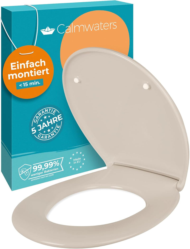 Calmwaters® Toilettendeckel mit Absenkautomatik, Made in EU, antibakterieller Klodeckel, WC Sitz, Kl