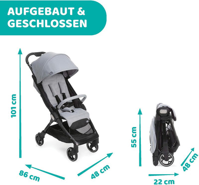 Chicco We Kinderwagen, faltbar, ultraleicht, von 0 Monaten bis 22 kg, neigbarer Reisebuggy, mit Schl