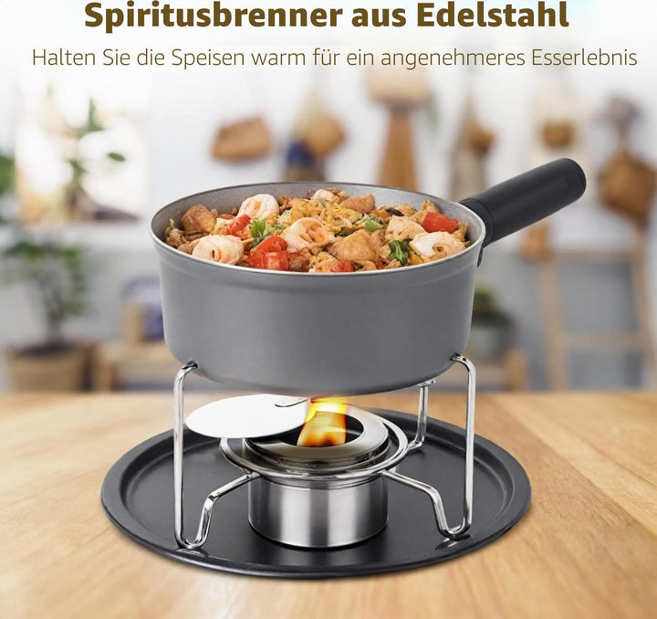 TOOSOAR 8 Stück Brennpastenbehälter, Rostfreier Stahl Brennbehälter Brennpaste, Gerader TypWarmhalte