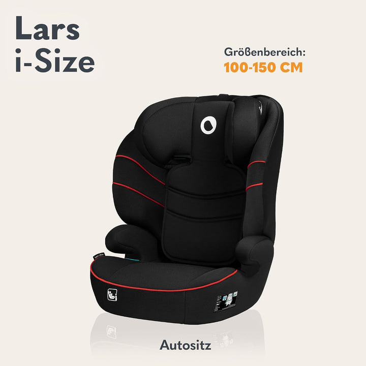 LIONELO LARS i-Size Kinderautositz 100–150 cm, Gruppe 2 3, Seitenschutz 10 Grad, Kopfstützenverstell