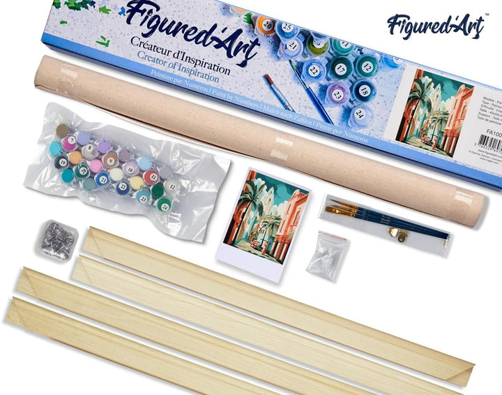 Figured'Art Malen Nach Zahlen Erwachsene Mit Rahmen Kuba Art Deco - Paint by Numbers Basteln DIY Bas