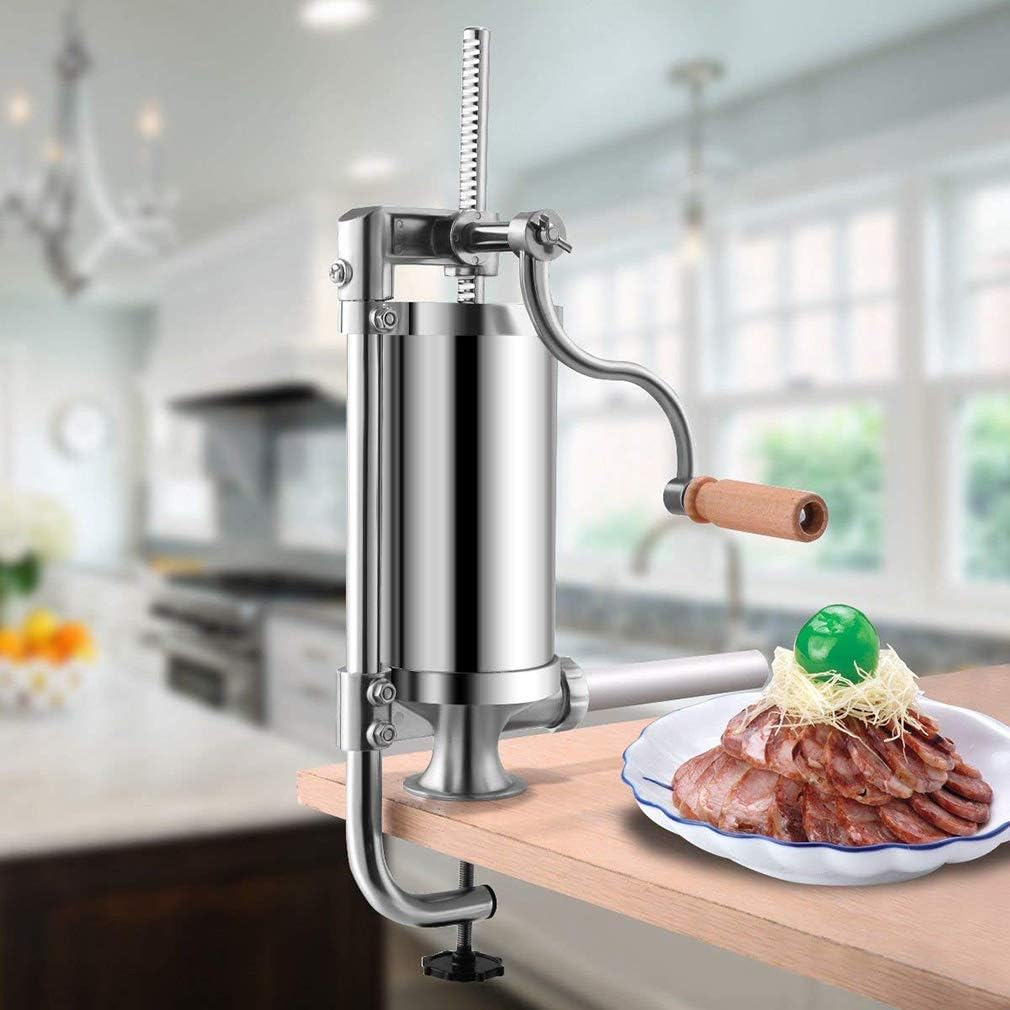JasCherry 2.5 LB Wurstmaschine Wurstfüller aus Edelstahl mit Feste Halterung - Vertikal Wurstfüllmas