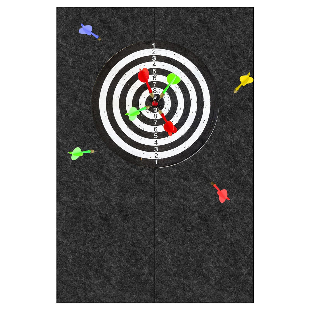 Filz Dartboard Wandschutz: Selbstklebende Schutzmatte Schwarz, 60x90cm Wandschutz für Dartspiel für
