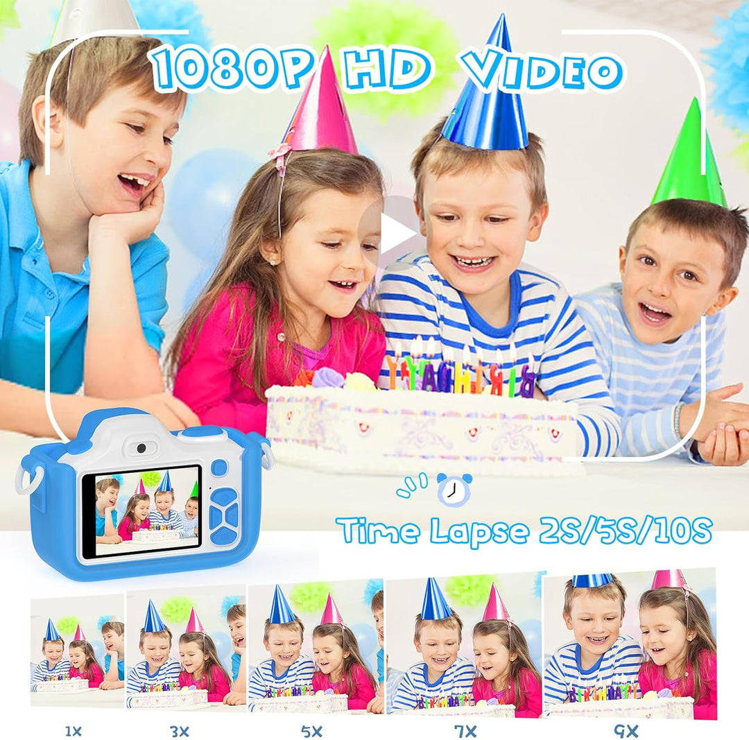 Kriogor Kinder Kamera, Digital Fotokamera Selfie und Videokamera mit 16 MP/Dual Lens/ 2 Inch Bildsch
