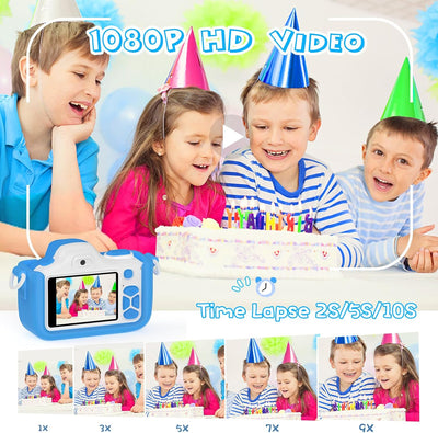 Kriogor Kinder Kamera, Digital Fotokamera Selfie und Videokamera mit 16 MP/Dual Lens/ 2 Inch Bildsch