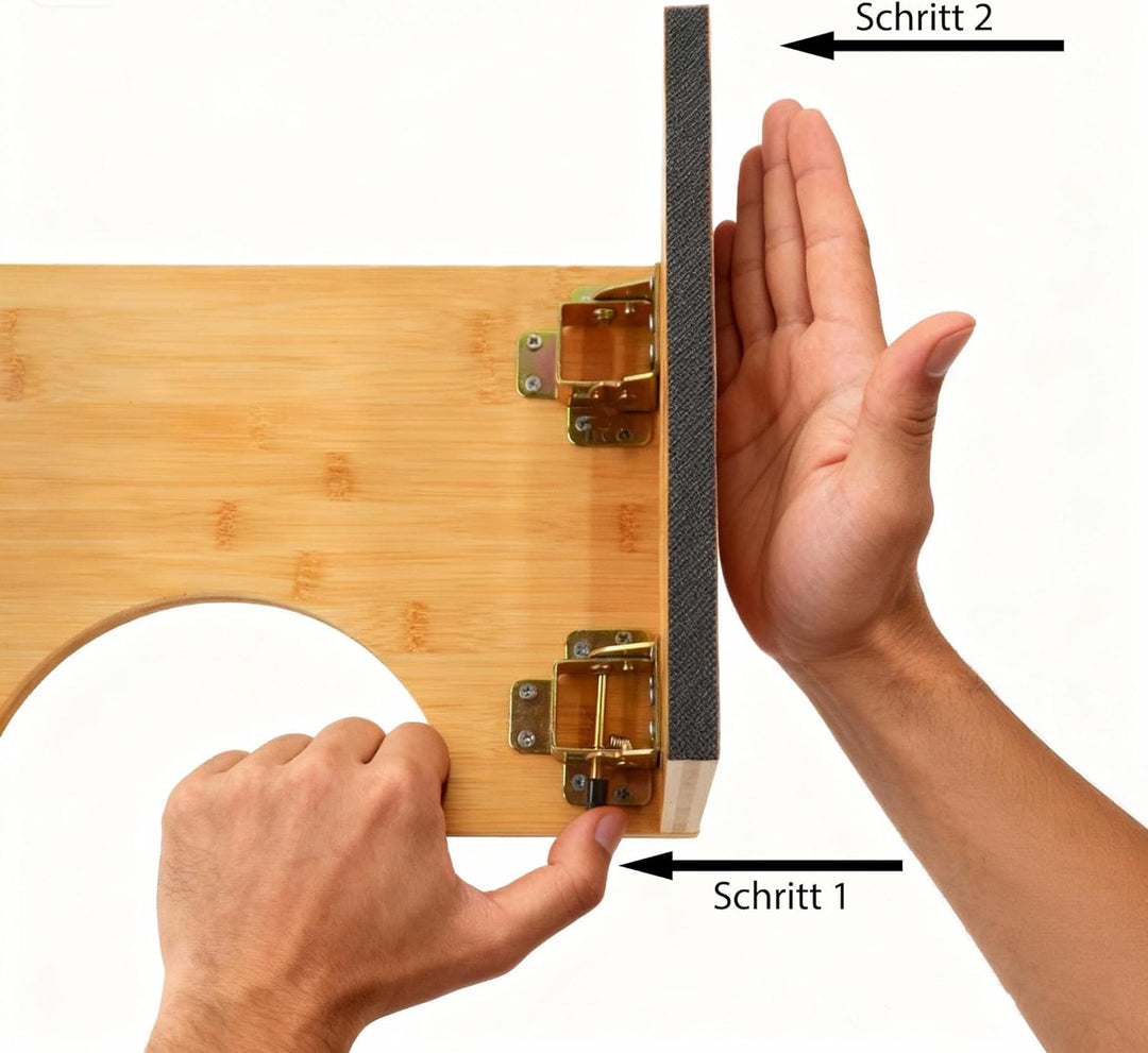 Zedelmaier Klappbarer Toilettenhocker aus Bambus, 20cm hoch – Ergonomischer WC-Hocker mit 35°Neigung