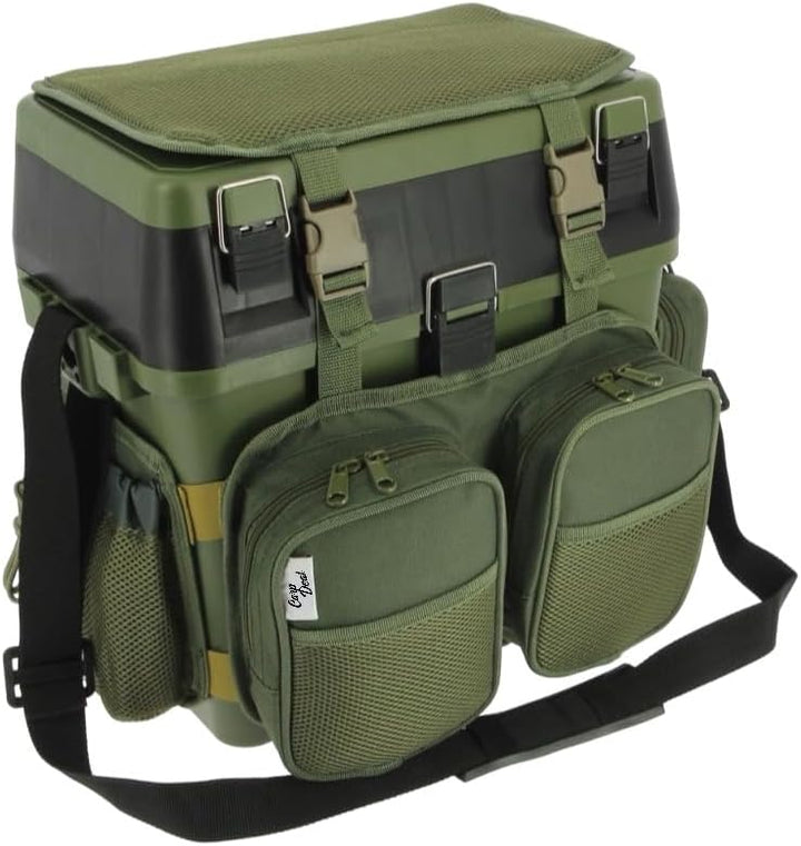 Carp Deal Sitzkiepe - Angel Koffer - Angel Rucksack 3 in 1 Inklusive 4 Tackle-Boxen für Angelzubehör
