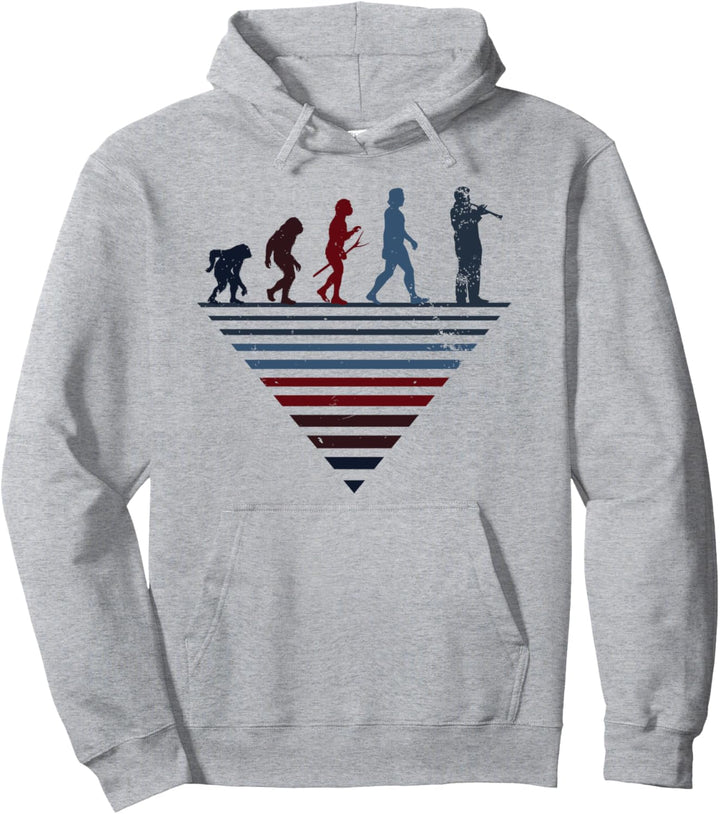 Human Evolution Klarinette, Vintage-Klarinette Pullover Hoodie
