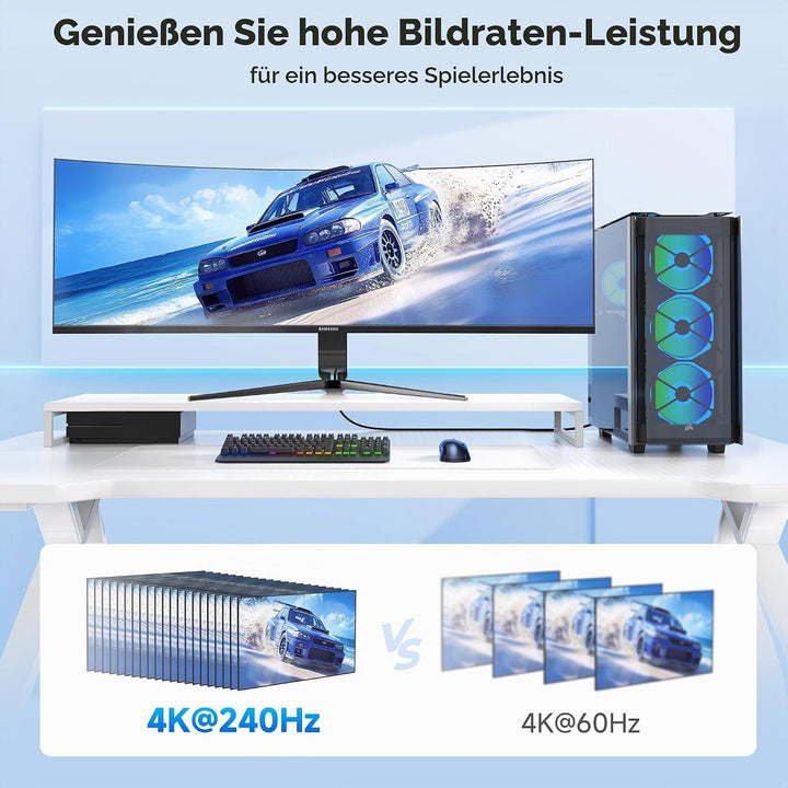 Cable Matters [VESA-zertifizierte] geflochtene 8K DisplayPort 1.4 Kabel 3m (DisplayPort Kabel 1.4, D