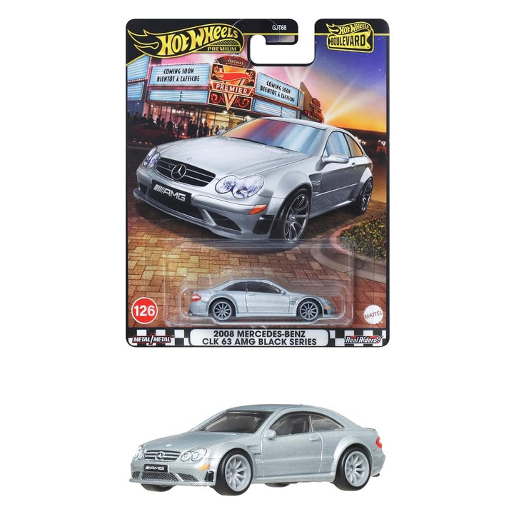 Hot Wheels Premium Boulevard Cars Mercedes-Benz 2008 CLK 63 AMG Modellauto – Massstab 1:64 – Länge 7