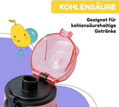 schmatzfatz Klarstein Sportflasche, Sport-Wasserflasche, hält kaltes Wasser, Trinkflasche für Erwach