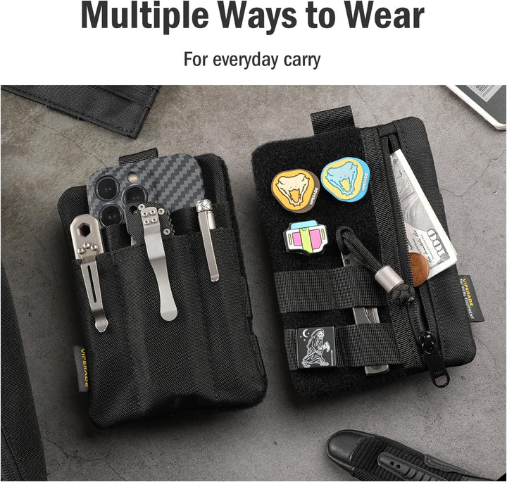 VIPERADE VE27 EDC Organizer Klein EDC Pocket Pouch mit 4 Taschen,Klein Werkzeugtasche EDC Taschen Or