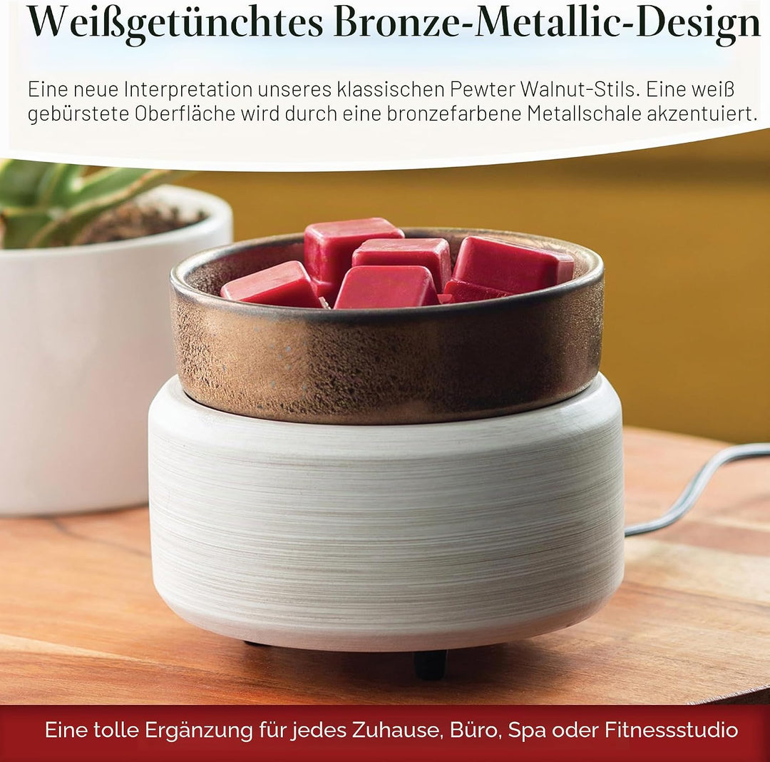 CANDLE WARMERS ETC 2in1 Kerzen- und Duftwärmer zum Erwärmen von Duftkerzen oder Wachsschmelzen und T