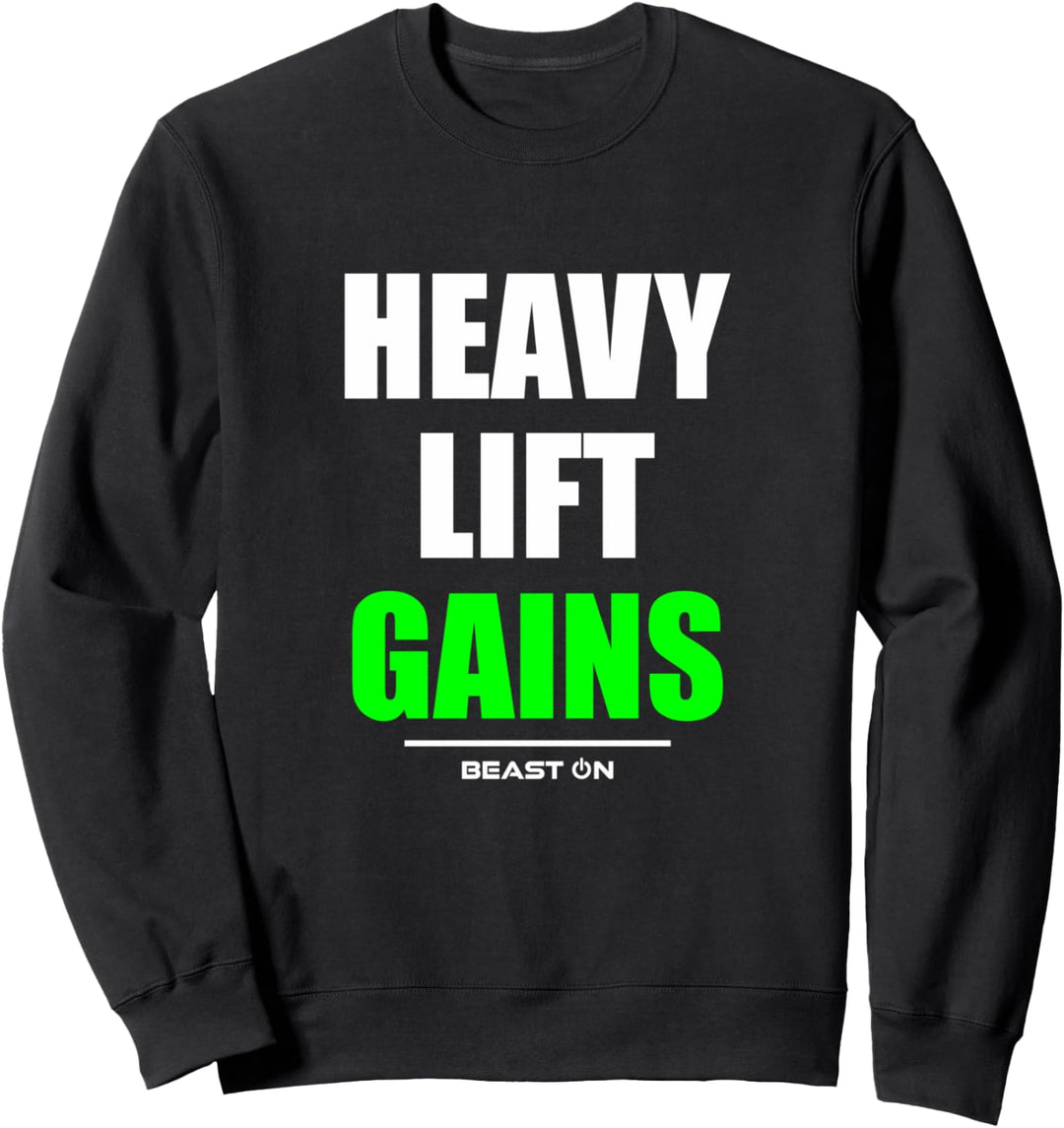 Heavy Lift Gains Bodybuilding Gainz Gym Fitness Workout Grün Sweatshirt