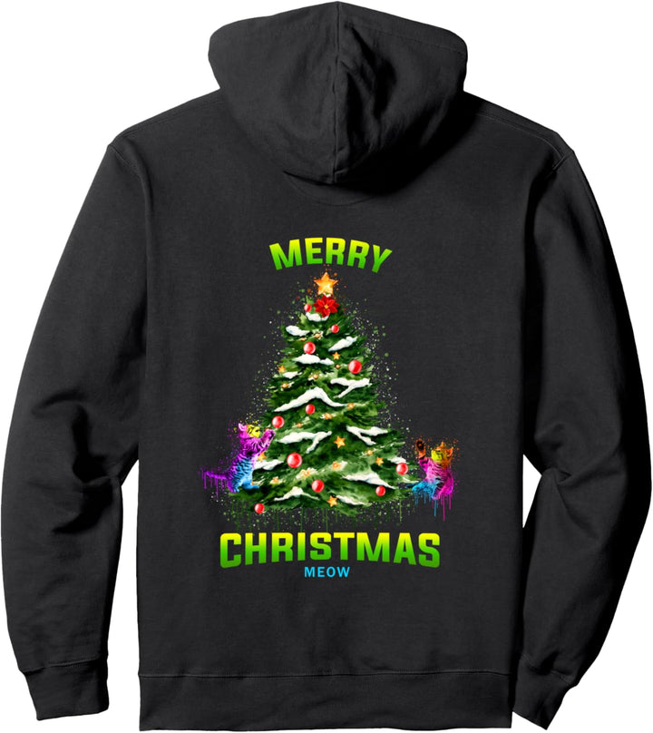 Frohe Weihnachten mit Katzen Pullover Hoodie